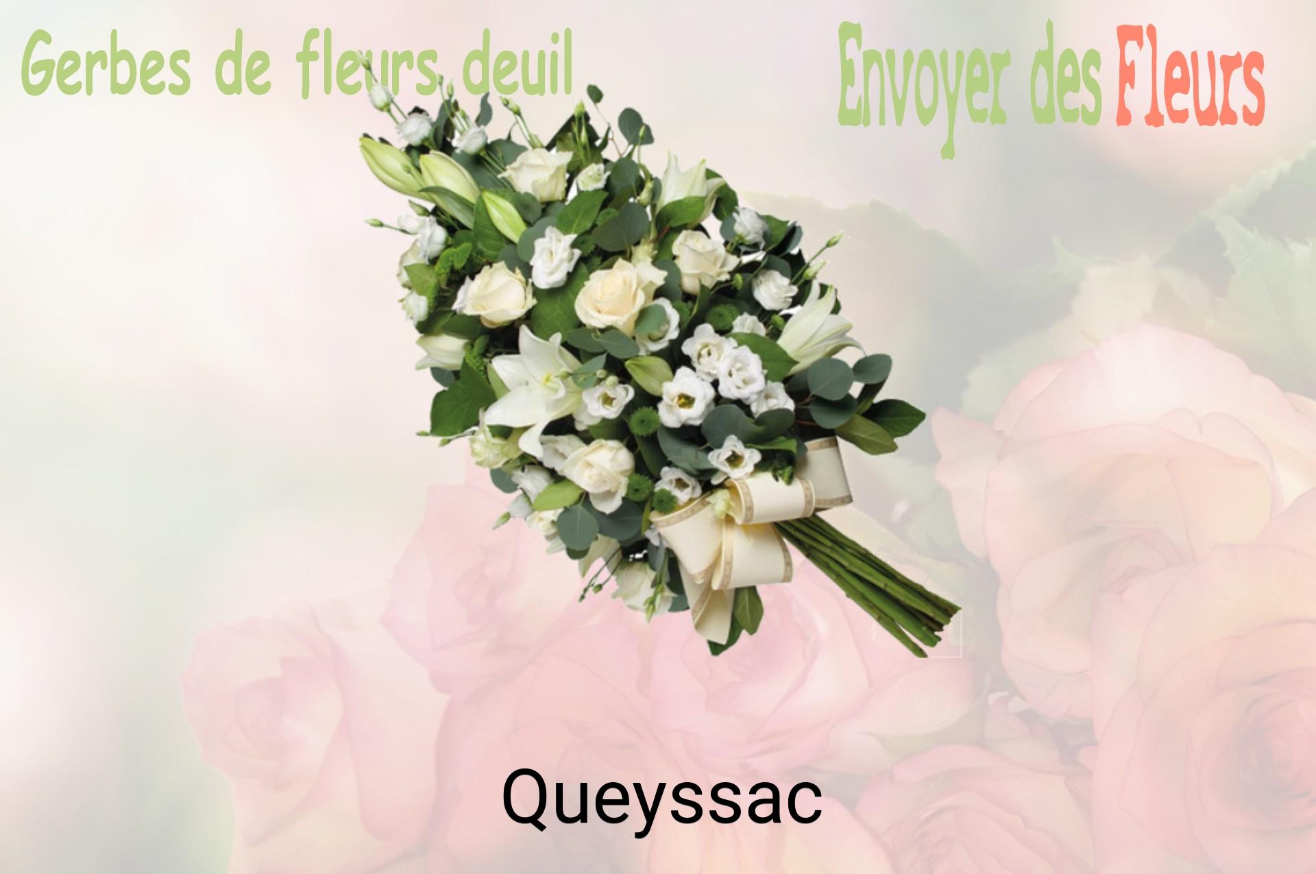 Gerbe de fleurs de deuil livrée à Queyssac